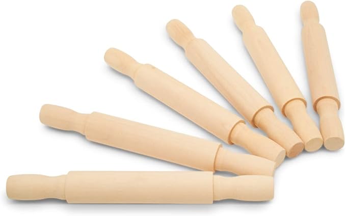 Wooden Mini Rolling Pin, 7 Inches Long, Baking in the Kitchen and Crafting by Woodpeckers