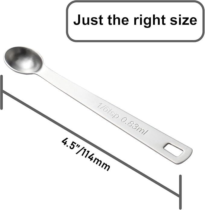 2PCS 1/6 Teaspoon Single Tiny Measuring Spoon, Small Individual Stainless Steel - Image 2