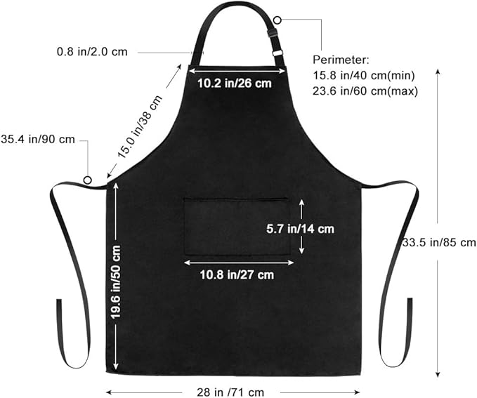 Jubatus 4 Pack Bib Aprons with 2 Pockets Cooking Chef Kitchen Apron - Image 7