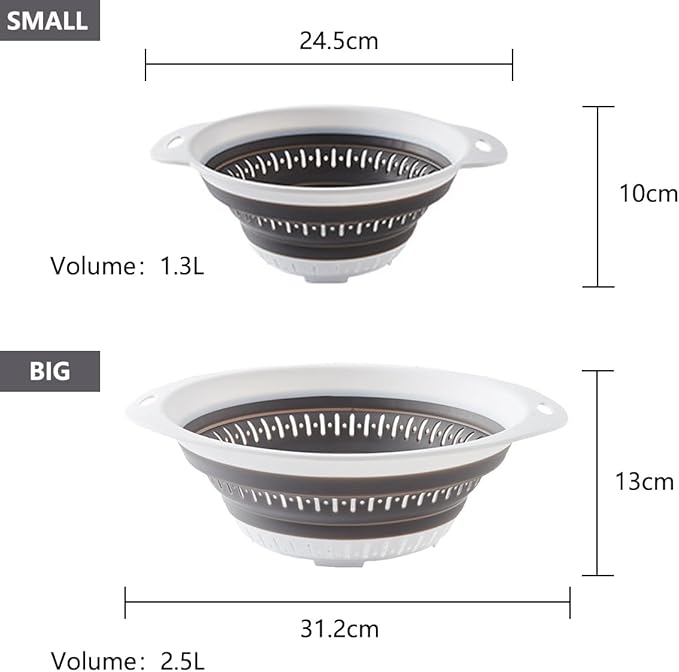 Collapsible Colander and Strainer, Silicone Strainer Colanders & Food Strainers - Image 3