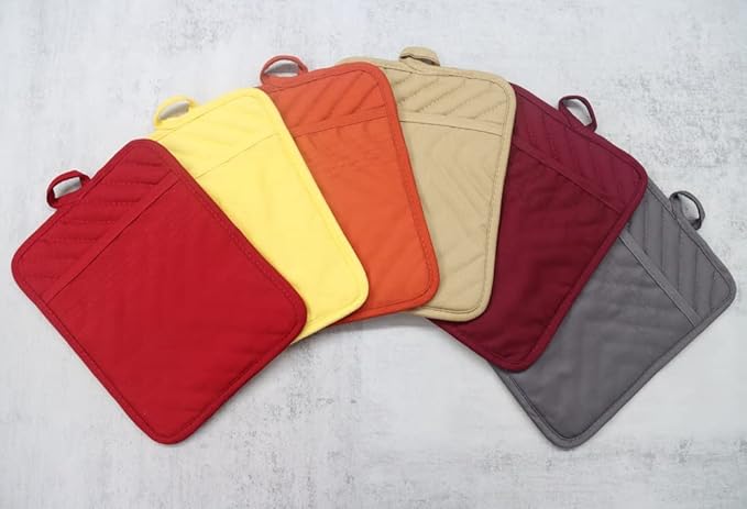 Oven Pot Holder with Pocket Cotton Heat Resistant Coaster Potholder Kitchen Hot - Image 9