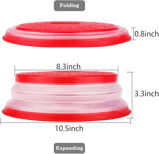 Collapsible Microwave Cover for Food Microwave Splatter Cover Fruit Drainer - Image 7