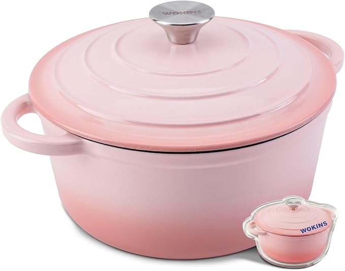 Enameled Cast Iron Dutch Oven - 4QT Pot by WOKINS