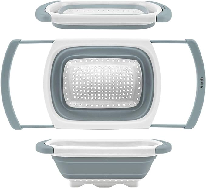 Qimh Collapsible Colander | Over The Sink Silicone Kitchen Strainers and by Qimh
