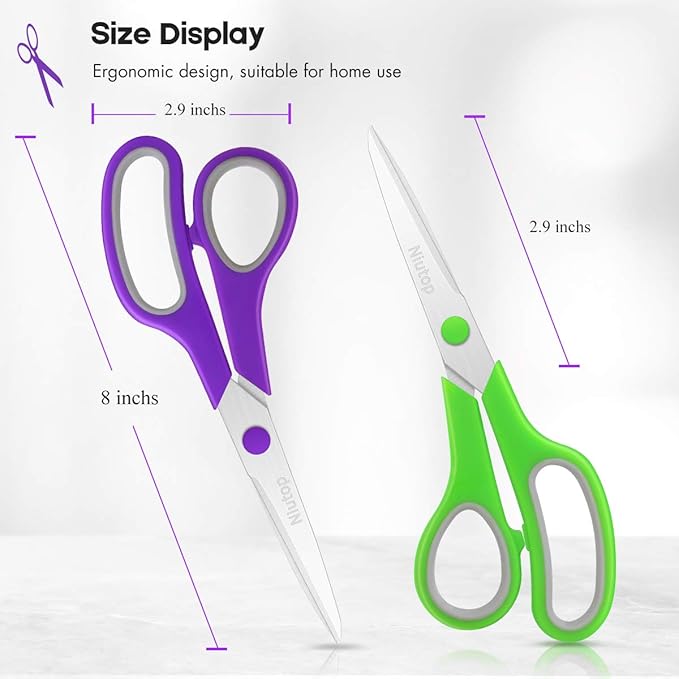 Scissors Bulk Set of 5-Pack, Niutop 8" Multipurpose Sharp Sewing Craft Fabric - Image 4