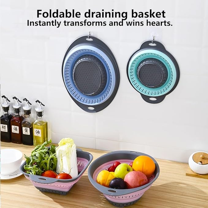 Collapsible Colander and Strainer, Silicone Strainer Colanders & Food Strainers - Image 3