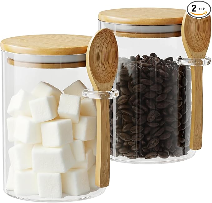 Glass Sugar Container with Spoon by OneDream