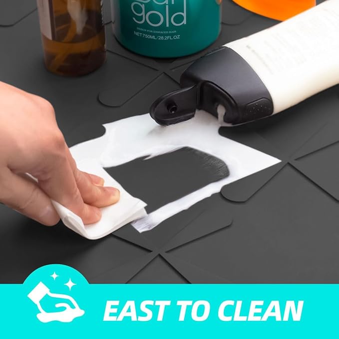 SIKADEER 40" x 19" Under Sink Mat Waterproof, Silicone Mat Kitchen Drawer Shelf - Image 6