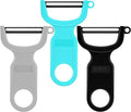 Original Vegetable Fruit Peeler Carbon Steel Blade 3 Pack Grey/Blue/Black… by KITCHPOWER