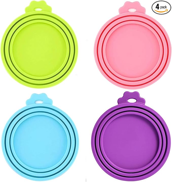 4 Pack Pet Food Can Cover Silicone Can Lids by Giozoc