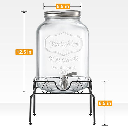 2 Gallon Glass Beverage Dispenser - Image 2