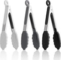 7-Inch Silicone Tongs Pack of 3, Small Tongs by DAILYKISN