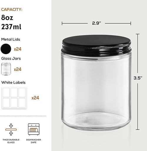 24 Pack, 8 OZ Thick Glass Jars - Image 2