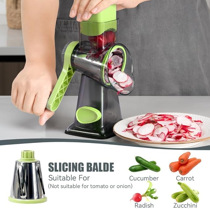 KEOUKE Rotary Cheese Grater Hand Crank Transparent - Image 4