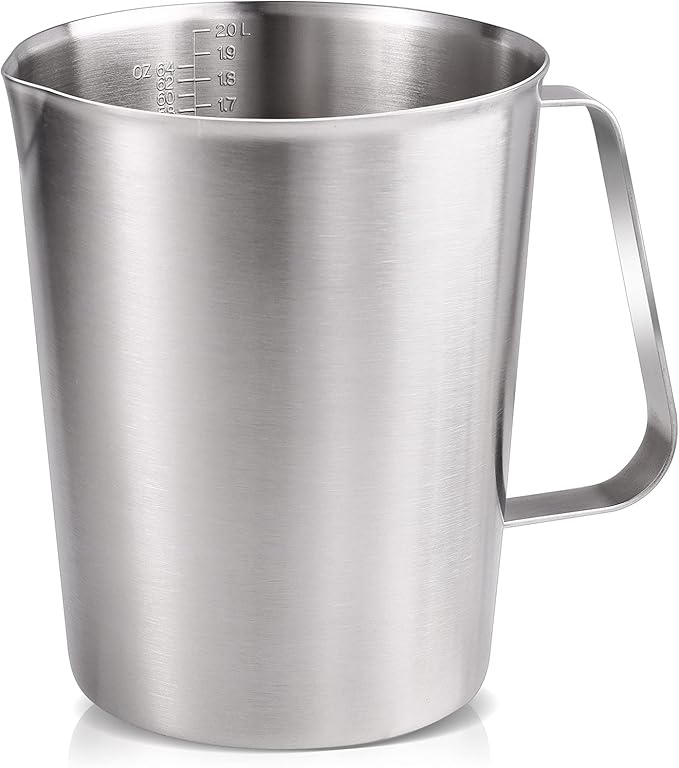 KSENDALO 64Oz/8Cup Stainless Steel Pitcher, 2 Liter Metal Container by KSENDALO