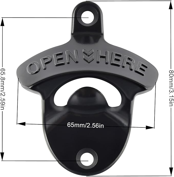 Black Beer Bottle Cap Opener Wall Mounted, Stainless Cooler Mounted Soda Top - Image 5