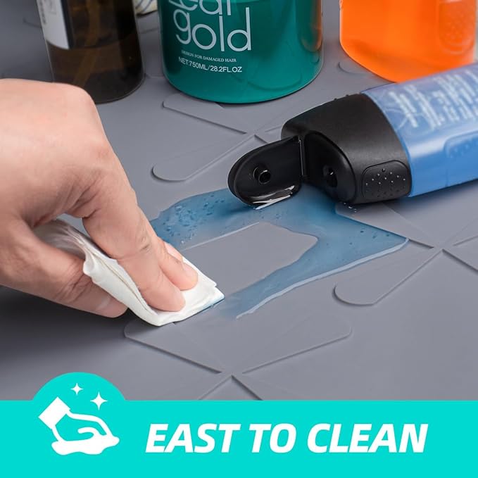 SIKADEER 40" x 19" Under Sink Mat Waterproof, Silicone Mat Kitchen Drawer Shelf - Image 6