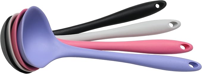 Chef Craft Premium Silicone Cooking Ladle, 11.25 inch, Pastel Blue - Image 3