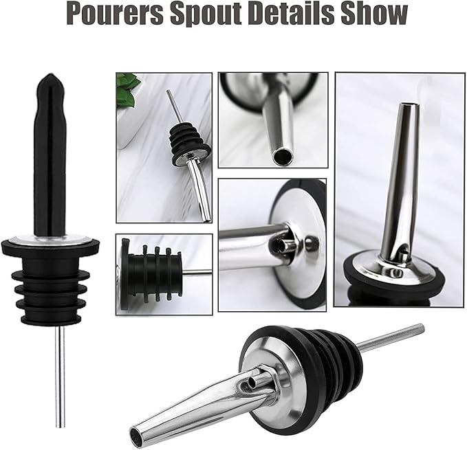 Pafusen 6 Pack Liquor Bottle Pourers, Liquor Pour Spout - Image 7