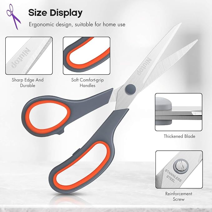 Scissors Bulk Set of 100-Pack, Niutop 8" Multipurpose Sharp Sewing Craft Fabric - Image 6
