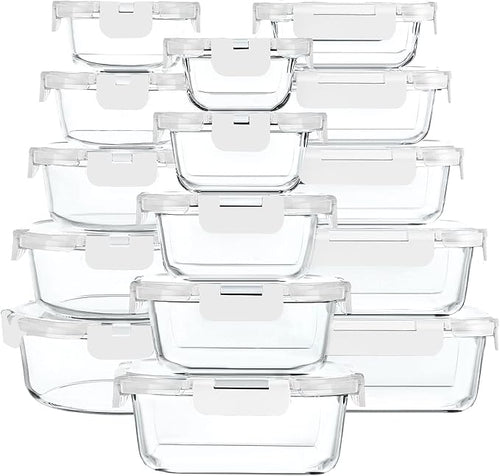 30 Pieces Glass Food Storage Containers by MMCIRCO