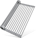 MERRYBOX Roll Up Dish Drying Rack, Silicone Wrapped Over The Sink Dish Rack by MERRYBOX