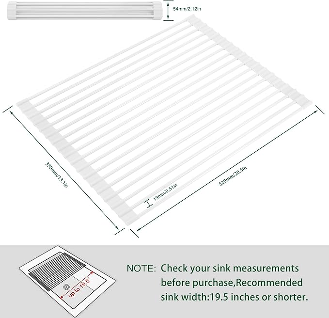 HANZENMA Roll Up Dish Drying Rack Over The Sink Kitchen Roll Up Sink Drying - Image 2