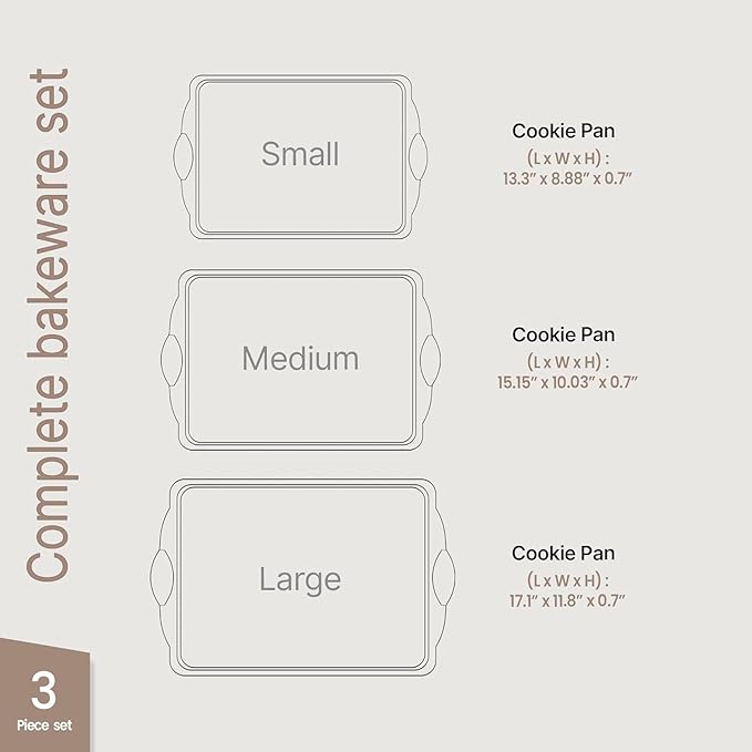 BAKKEN Cookie Sheets for Baking Nonstick Set - Image 2