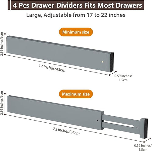 4 PCS Drawer Divider, Expandable Separators - Image 2