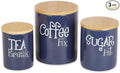 DII Kitchen Accessories Retro Collection Ceramics, Canister Set, Nautical Blue by DII