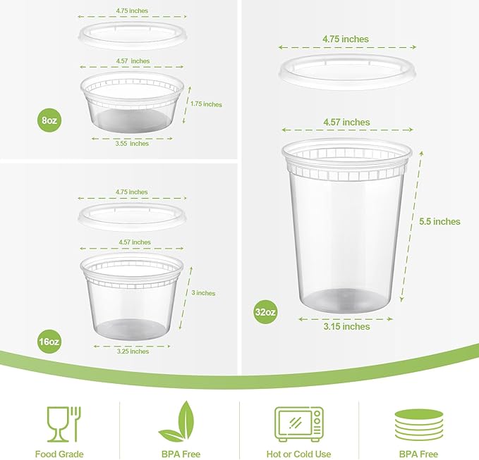 AOZITA 24 Sets Plastic Deli Food Containers - Image 2
