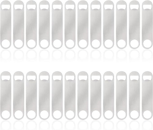 24 Pack Flat Beer Bottle Opener 7 inch Heavy Duty Stainless Steel Flat Bottle by Ohiyoo