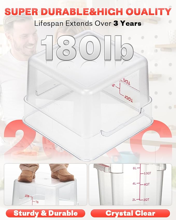 12 Quarts Sous Vide Container: 8 PCS Commercial Food Storage Containers - Image 6
