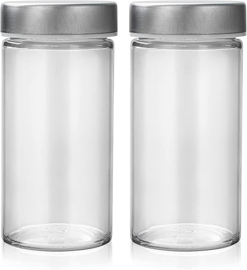 2 Pcs Glass Spice Jars/Bottles - 3oz Empty Round Spice Containers by Tianifa