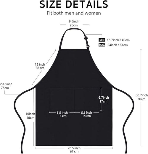 4 Packs Chef Apron, Adjustable Aprons - Image 2
