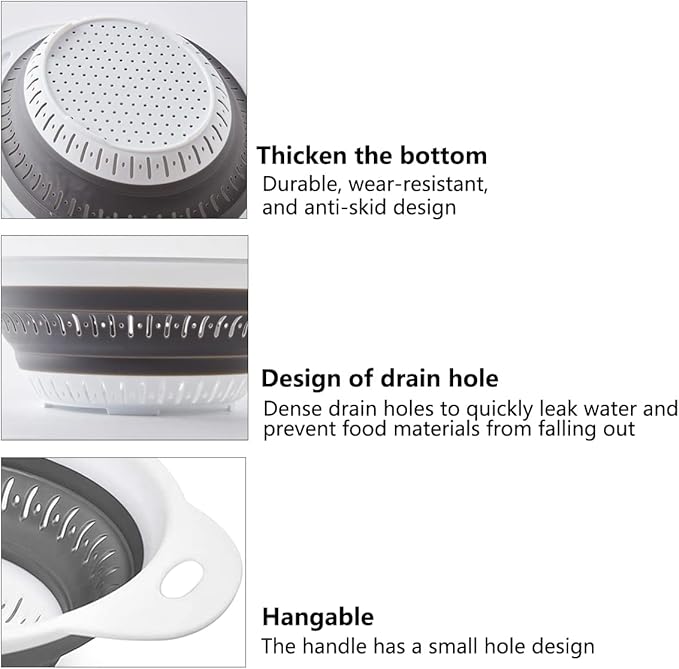 Collapsible Colander and Strainer, Silicone Strainer Colanders & Food Strainers - Image 8