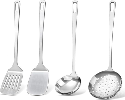 4 Pcs Cooking Utensils Set, Stainless Steel Kitchen Utensils, Heat Resistant by Unknown