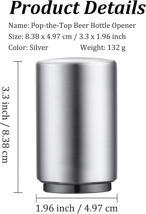 3PCS Premium Automatic Beer Bottle Opener, Magnet Stainless Steel Push Down Off - Image 2
