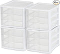 Sterilite 4-Pack 3 Drawer Unit, Stackable Plastic Organizer by Sterilite