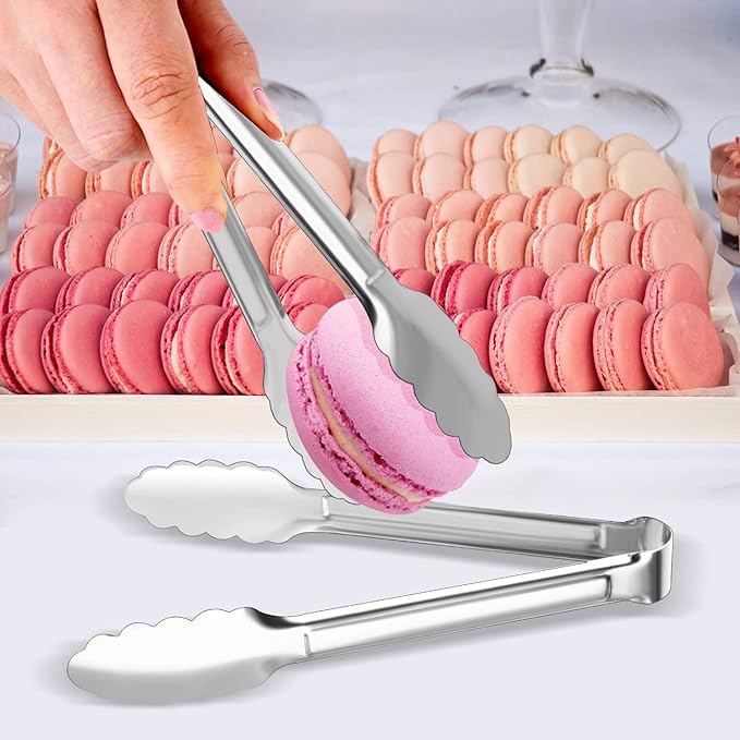 8 Pack Serving Tongs XEVOM Kitchen Tongs, Buffet Tongs, Stainless Steel Food - Image 7
