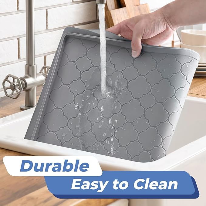 Jin&Bao Waterproof Under Sink Mat 22" x 22", Thick Silicone Mat Cabinet - Image 4
