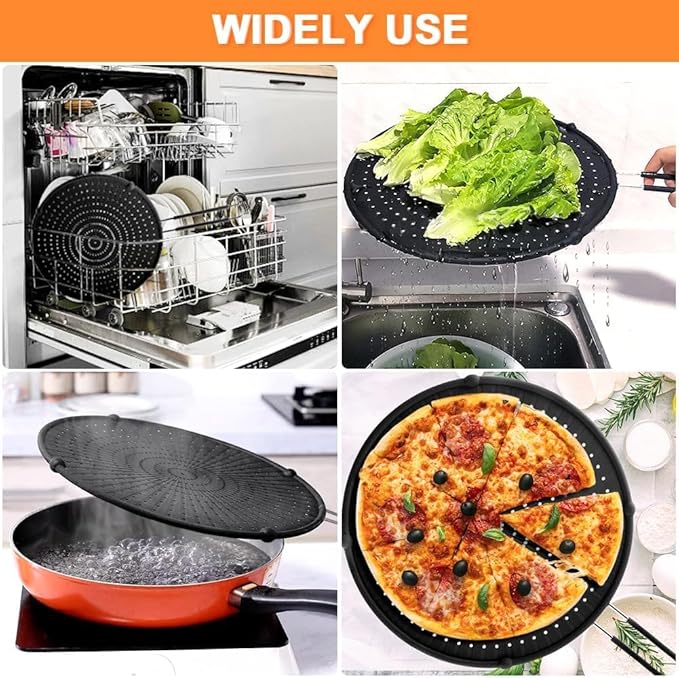 Silicone Splatter Screen for Frying Pan, Grease Splatter Guard, Heat-Resistant - Image 6