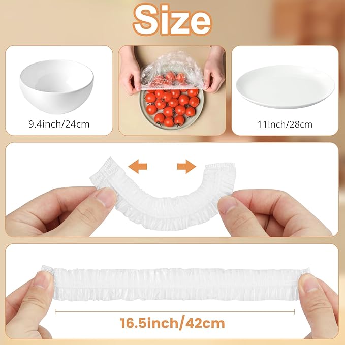 Homelove 150pcs Plastic Bowl Covers Food Cover Dish Covers, Reusable Elastic - Image 5