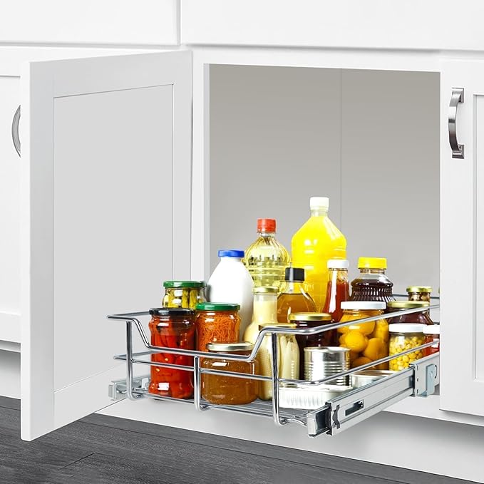 Pull Out Cabinet Organizer 20" W X 22" D, Slide Out Drawers - Image 9