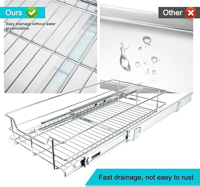 Pull Out Cabinet Organizer 20" W X 22" D, Slide Out Drawers - Image 7