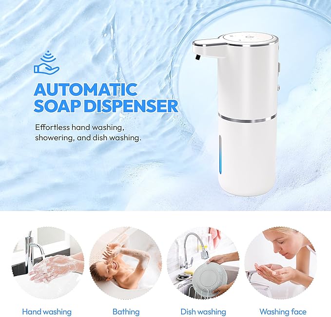 2 Pack Automatic Soap Dispenser Touchless, Liquid Hand Soap Dispenser 12.8oz - Image 8