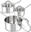 MICHELANGELO Saucepan Set 6pc, 18/10 Stainless Steel Sauce Pan by Michelangelo