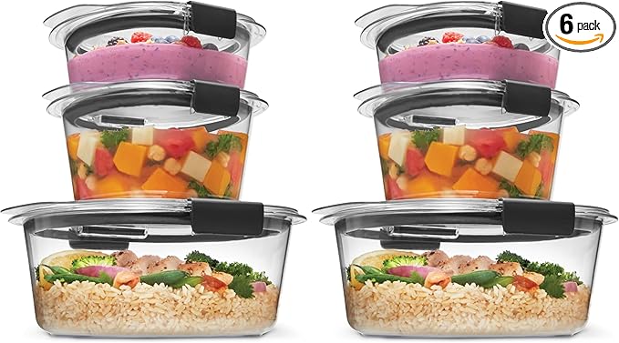 Rubbermaid Brilliance® Round Leak Proof Food Storage Containers, 6 Piece Set by Rubbermaid