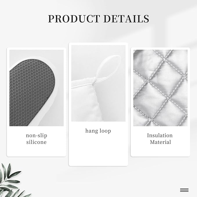 Black White Retro Polka Dot Oven Mitts and Pot Holders Sets of 4, Heat - Image 4