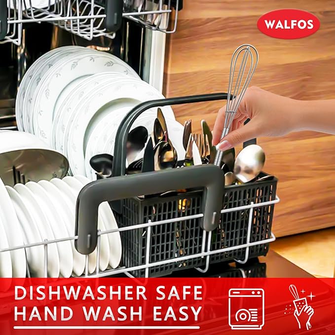 Walfos Long Small Whisks Skinny Little Whisk 10 inch Tiny Mini Whisk - Image 7